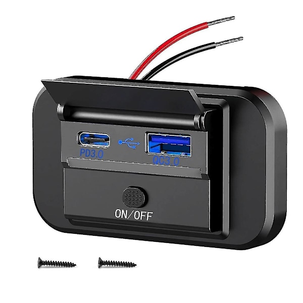 Kaksoispikalataus Usb Qc3.0 Ja Pd3.0 Rv Usb-Pistoke 12v Usb-Laturi Auton Usb-Portti 12 Voltin Usb-Pistoke