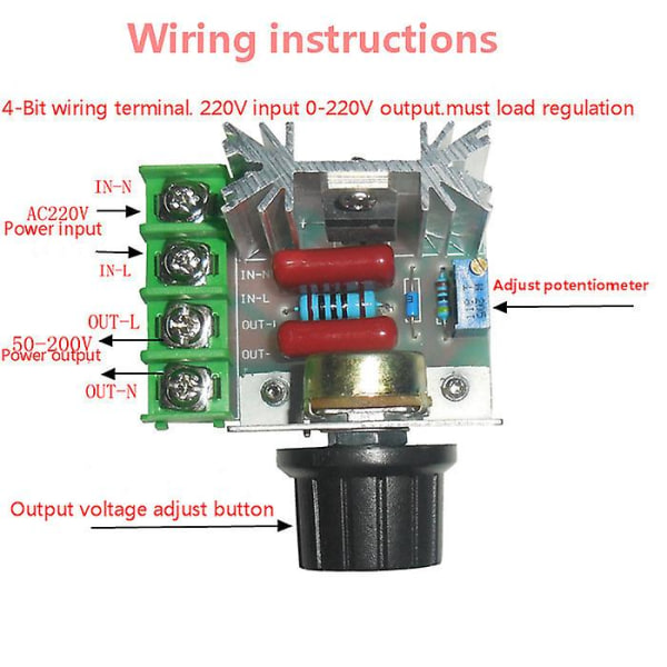 Scr Ca 220v 2000w spänningsregulator, drivning, hastighetsregulator, termostat, elektronisk spänningsregleringsmodul