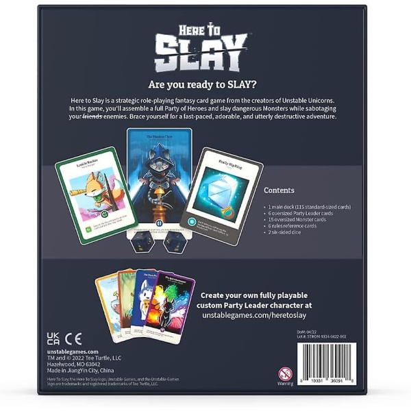 Dww-here To Slay, korttipeli, yli 14-vuotiaat, 2–6 pelaajaa, 15–90 minuuttia peliaikaa Pulmapelit ystävyyden vahvistamiseksi