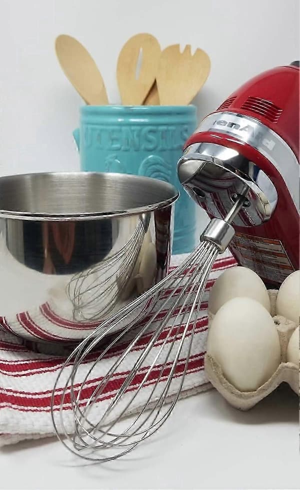 Rustfritt stål håndmikser Pro visp kompatibel for KitchenAid KHMPW