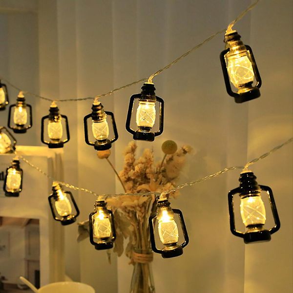 Mini Kerosene String Lights Retro Golden Palace Decorative Lights Led String Lights Indoor Outdoor String Lights för trädgård semester bröllop fest sovrum