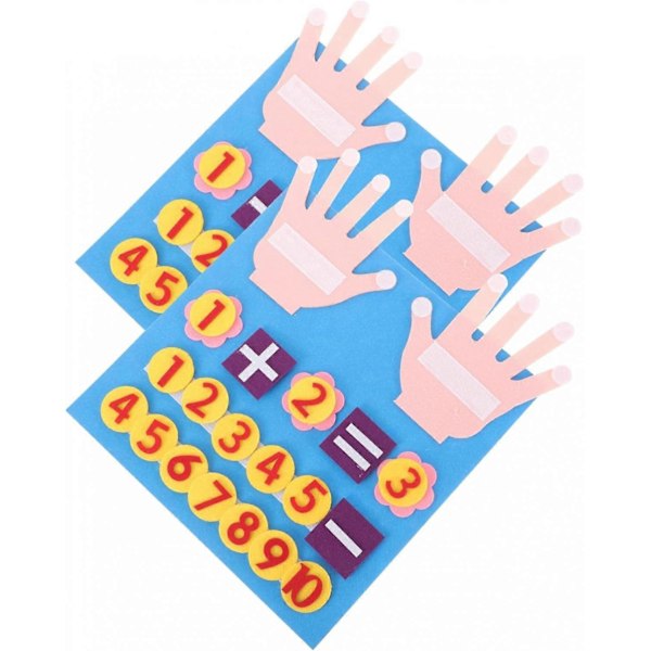 2 sæt Filt Fingerpuslespil Småbørnsgaver Småbørnsting Matematik Filtplade til Småbørn Førskoleartikler Addition og Subtraktion