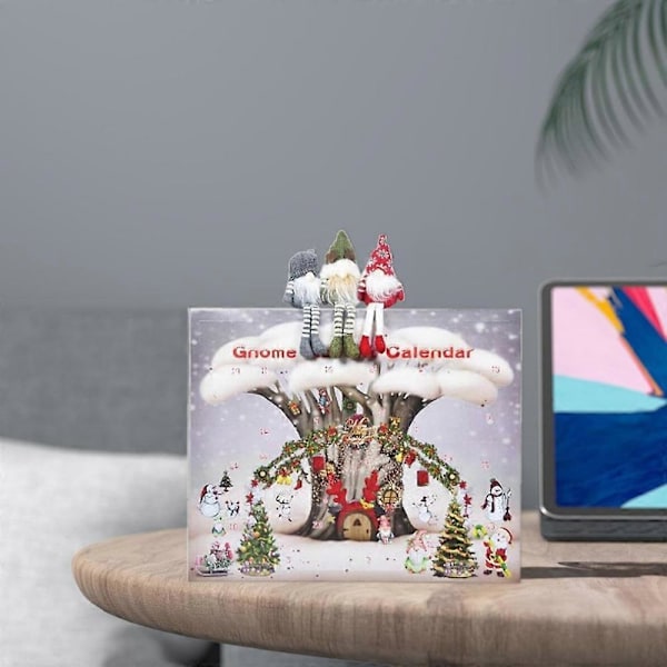 Julegnom Adventkalender 2024, 24 Dages Julekalender Gnomen Plyslegetøj