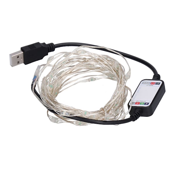 Strenglys USB LED fargerik RGB vanntett kobbertråd musikklysstreng juledekorasjonslys