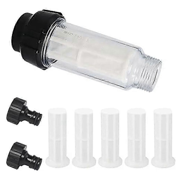 Vattenfilter Trädgårdsslang, 3/4 Tums Vattenförfilter Vattenfilter Set Med 5 Filterinsatser + 2 Quic
