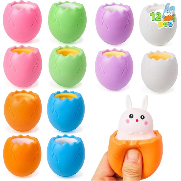 12 stk Påske Egg Squishy Kanin Kyllinger, Søte Kaniner, Kyllinger Gjemmer Seg i Knuste Egg, Squishy Stress