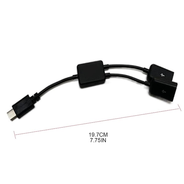 Typ C till Dubbel USB Adapter USB Typ C Kontakt USB-C Splitter USB C Hubb