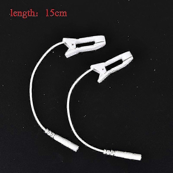 2 st 2,0 mm Öron Smärtlindring Clip Tens Elektrod Ledningstråd Anslutningskabel