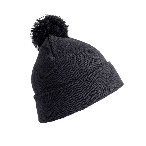Results Børne/Børne Pom Pom Hat En Størrelse Sort Sort En Størrelse