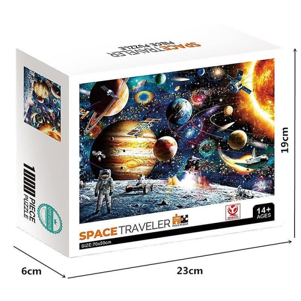 Højkvalitets 1000 stykker papir puslespil til voksne Berømt billede The Starry Night Space Traveler Diy Puslespil Legetøj