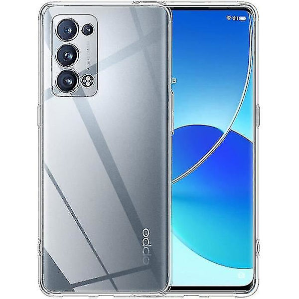 Oppo Reno 6 5G -kotelo Silikonigel Ultraohutka Transparentti Tpu-kotelo