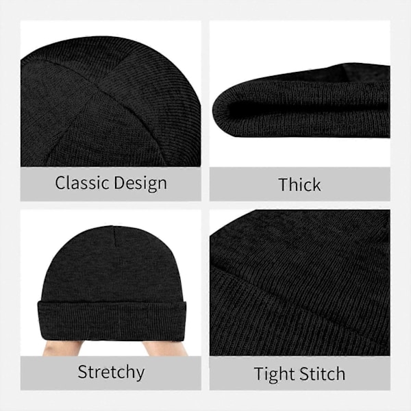 Venom Vinter Beanie Hat Klassisk Strikket Cuff Beanie Cap Daglig Varmt Hyggelig Skull Cap Blød Ski Hat Til Mænd Kvinder SortWWX168