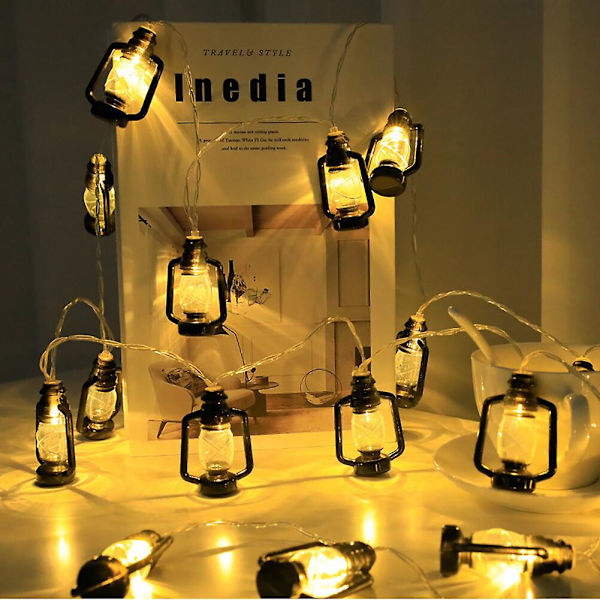 Mini Kerosene String Lights Retro Golden Palace Decorative Lights Led String Lights Indoor Outdoor String Lights för trädgård semester bröllop fest sovrum