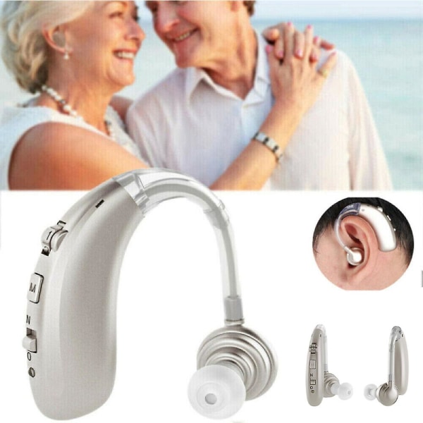 Høreforstærker Justerbar lydstyrke Stemme Ergonomisk bag øret Høreapparat Usb Genopladelig