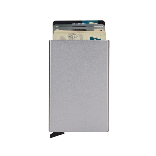 Minimalistisk kreditkortshållare Pop Up-kort Rfid-skydd Smal metallplånbok Gray