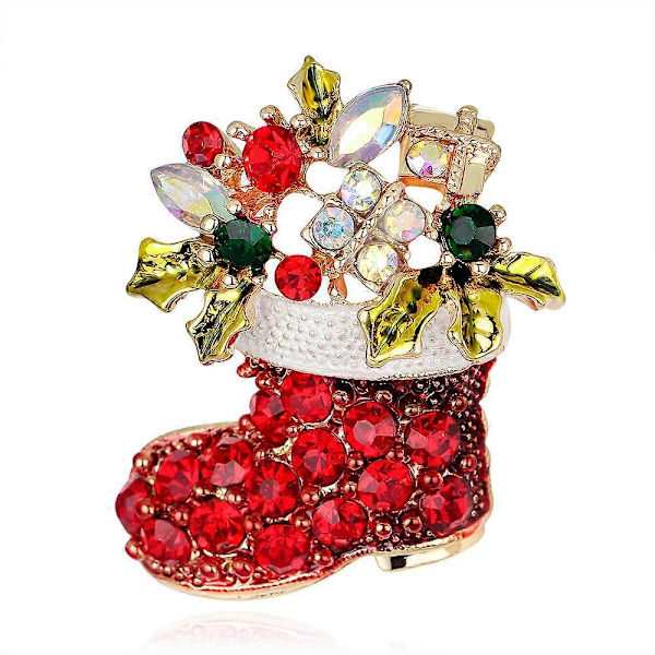 9 Stykker Rhinestone Krystal Julebroche