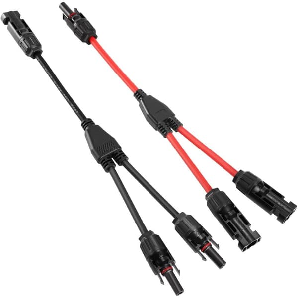 Solcellepanelkabel Profesjonell Kobling (1 til 2 pinner) Y-koblinger Solcellepanelkabel MMF + FFM Soladapter 1 Par