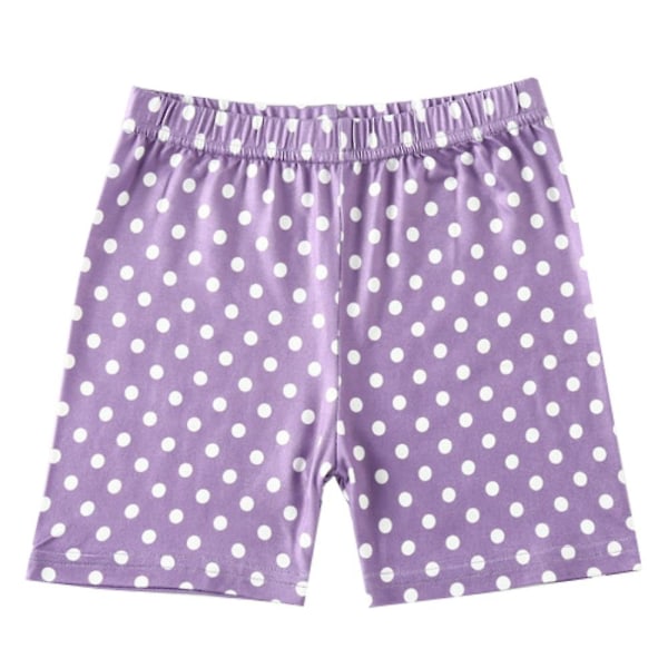 Gutter Jenter Polka Dot Elastisk midje Shorts Casual Baggy Short Bottoms underbukser Purple 3-4Years