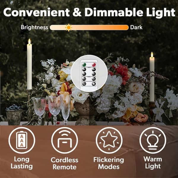 LED-lys med fjernkontroll – 6-pakning