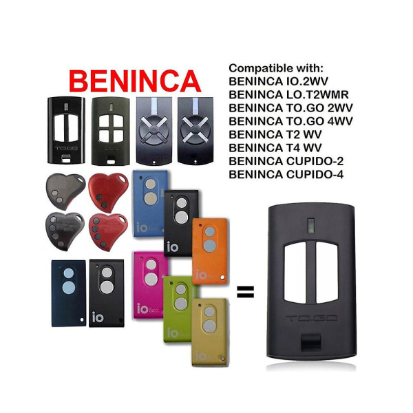 Beninca To Go Garageportfjernbetjening 433,92mhz Rullende Kode YIY