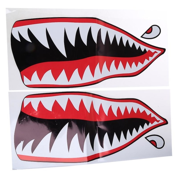 2 stk Flying Tigers Shark Teeth A-10 Warthog Decals Stickers Warhawk Fighter Jet