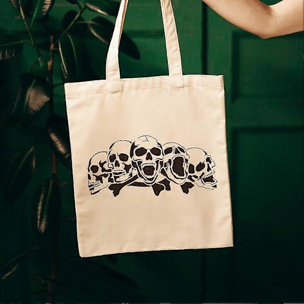Viisi Kalloa Suuri Sapluuna 15x30cm Pelottava Kallopää Sapluunat Uudelleenkäytettävä Pelottava Luuranko Koriste Sapluuna Kallo Teema Kauhu Mallit Seinälle