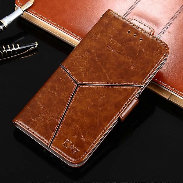 Til Nokia 8.1 Plus / X71 Geometrisk Syning Horisontal Flip TPU + PU Læder Etui med Holder & Kortlommer & Pung