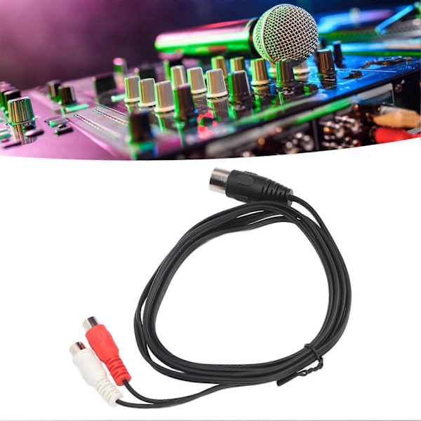 8-pin DIN til 2 RCA Adapterkabel 8-pin Hann til 2 Hunn RCA Kabel for Lydinstrumentutstyr 1,5 m / 4,9 fot