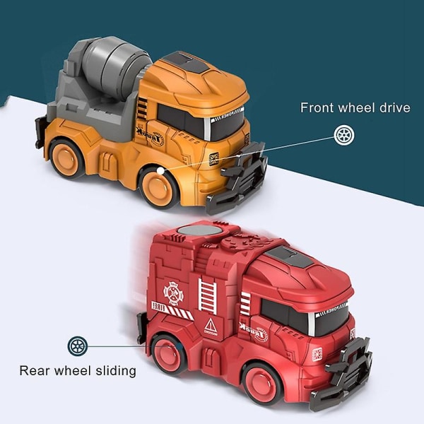 Leluauton inertiakäyttöinen törmäyksenkestävä simuloitu suunnittelu-/vesihuolto-/paloauto-/ambulanssi-/sotilasajoneuvomallilelu lapsille