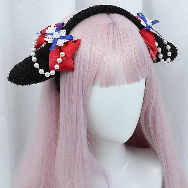 Sött diadem med lamöron och rosett för maskeraddräkter