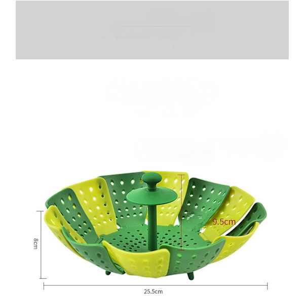 Lotus Dampkurv, Foldbar Dampkurv, Ridsefrit, Silikon, Grøn BPA-Fri, Køkkenudstyr