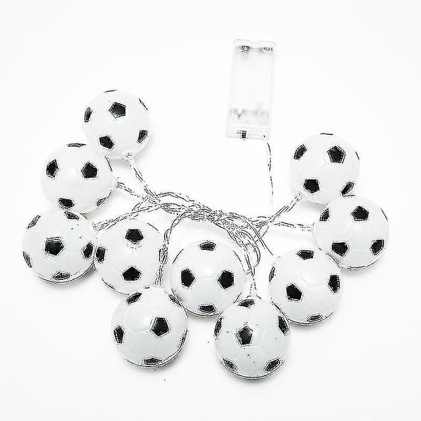 Fotball String Lights 10 Led Fotball Garland Lights Soverom Hjem Bryllupsfest Juledekorative Lys(1 stk, Hvit)