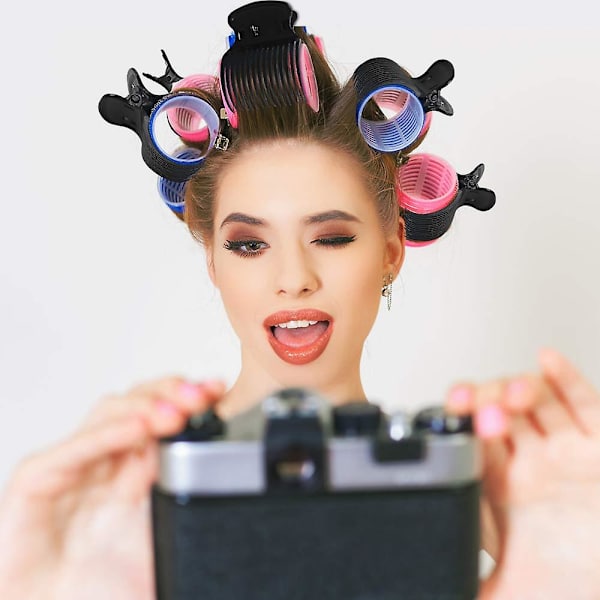 18 stk. Hot Roller Clips Plastik Curler Claw (Sort)