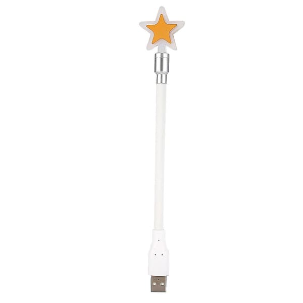 Stjerneformet Fleksibel Lysstærk USB Bordlampe Mini LED Skrivebordslampe til Laptop Desktop PC Hvid