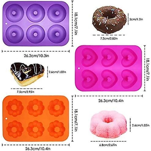 Silikonikakku Donuts Muotti Silikonimuotti Leivontamuotti, Kakuille Kekseille Bageleille Muffineille