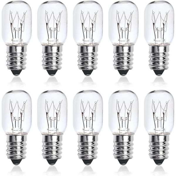 10-pak 25W SES E14 Små Edison Skrue Pygmy Pærer, Dæmpbar T22 Klar Glødepære Ovn Pære Himalayansaltlampe Pære Apparat Lys Pære Til M