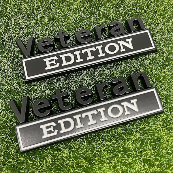 SSRGV 2-pakkauksen Veteraani Edition Auton Tarra Embleemi 3D Kirjaimet Merkki Ulkoinen Auton Kuorma-auton Tarrat, Hauskat Kirjaimet Tarrat Sopivat Ajoneuvolle, Kuorma-autolle, SUV:lle, Oven Koristeluun