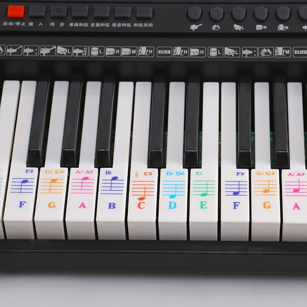 QT005 Pianotangenter – Fargerike dekaler for keyboard