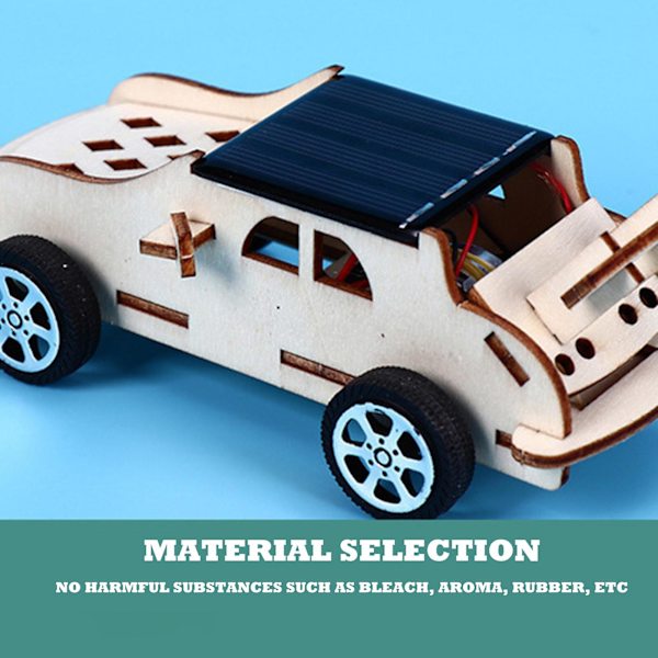 Tee-se-itse puinen tiedekoe auton malli Kestävä sähköinen kokoonpanoauto Hauska viileä automalli Lelut