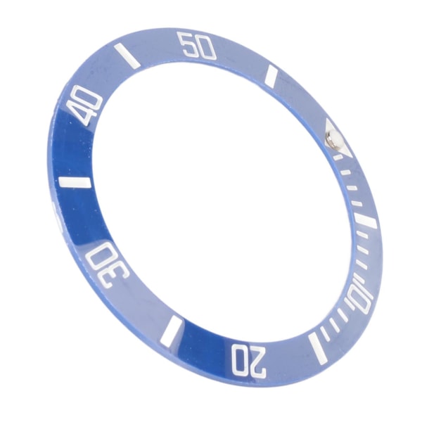 40 mm diameter watch Klar skala lysande keramisk ersättningsraminsats White Character Blue Back