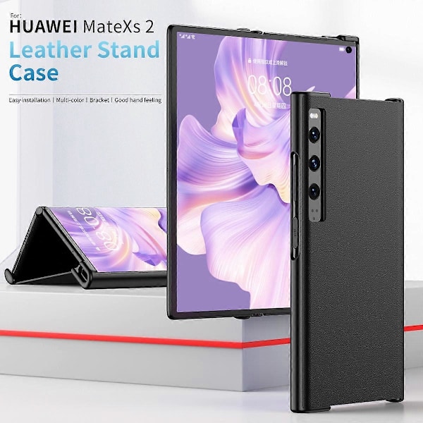 For Huawei Mate Xs 2 Lær Støtsikkert Telefondeksel Med Holder