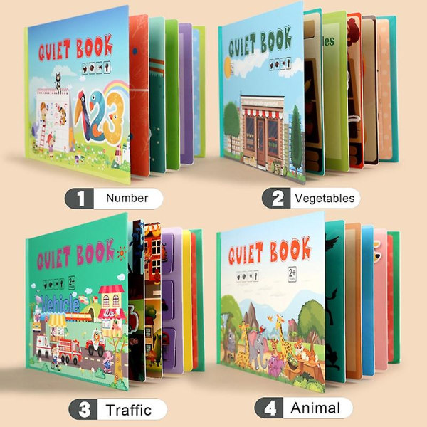 Lärande Busy Book Praktisk Förmåga Hand-öga Koordination Barn Present Lärande Leksaker Sensorisk Tyst  Tavla Bok För Barn Transportion