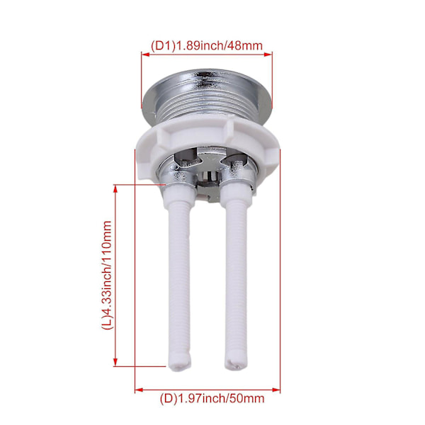 Dubbelspolningstoalettvattencistern Tryckknappar För 38mm Hål Cisternlock WS6051