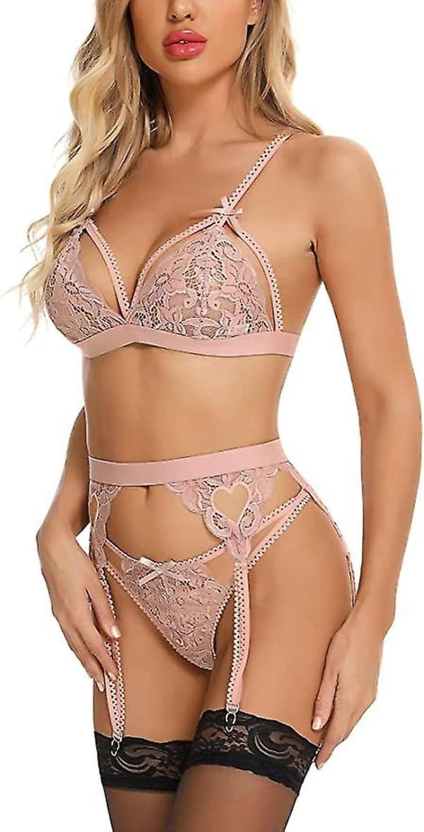 Spetsat Lingerieset för Kvinnor med Strumpeband