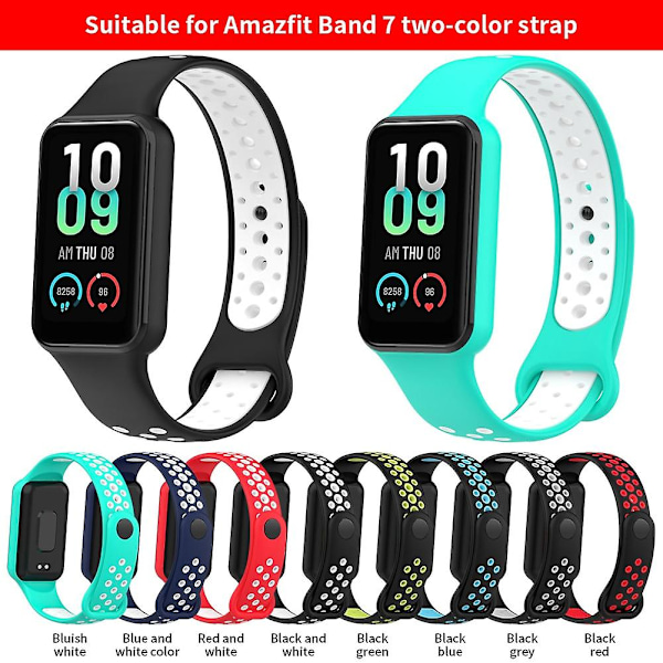 Urremme for Amazfit Band 7 Smart Tilbehør Silikon Justerbar Armbånd Utskifting