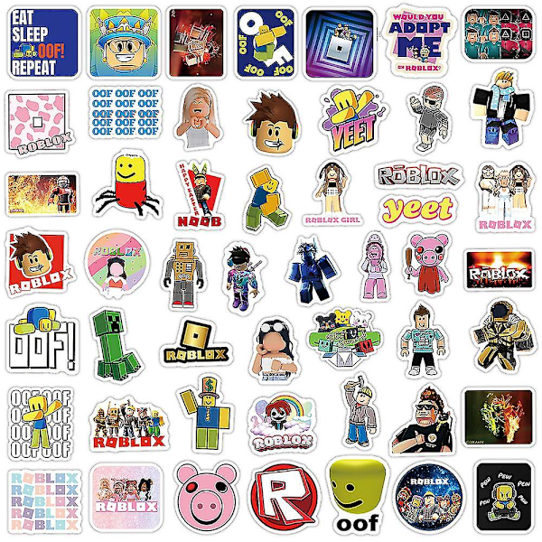 Roblox-klistremerker 50 stk. Kule spillklistremerker i vinyl, vanntett klistremerke for tenåringer, barn, voksne, bærbare datamaskiner, vannflasker, festutstyr