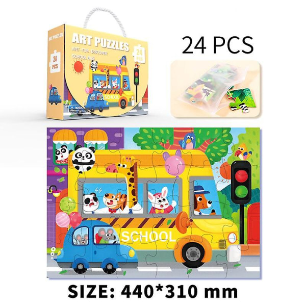 24/48/60 Pieces Wooden Jigsaw Puzzle Kids Toy Cartoon Animal Jigsaw Puzzles Game Early Educational Toys Gift Set For Children