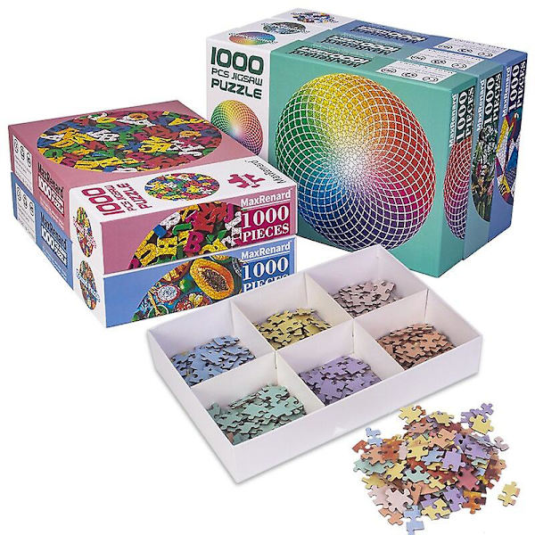 Maxrenard 1000 brikker rund form puslespill for voksne 70*70cm papir montering maleri kreative puslespill for voksne gaver