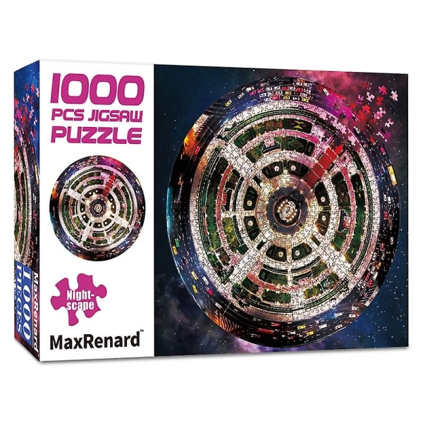 Maxrenard 1000 brikker runde puslespil til voksne 70*70 cm Papirsamling Maleri Kreative puslespil til voksne gaver