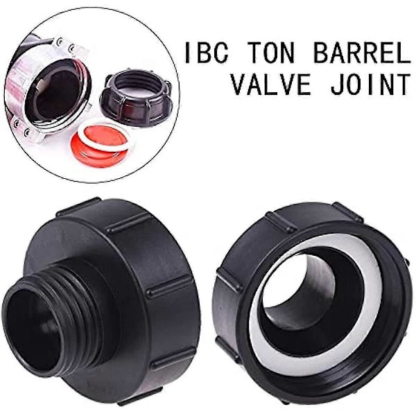 IBC-tankadapter Slangkran Koppling DN80 3 Tum S100x8 100 mm Grovt Gänga till 2 Tum S60x6 60 mm Vattenlagringstankkran IBC-tankkopplingar Gänga C